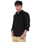 Campus Sutra Mens Solid Black Button Up Collared Shirt for Casual Wear | Shirt Crafted with Regular Sleeve, Comfort Fit & High-