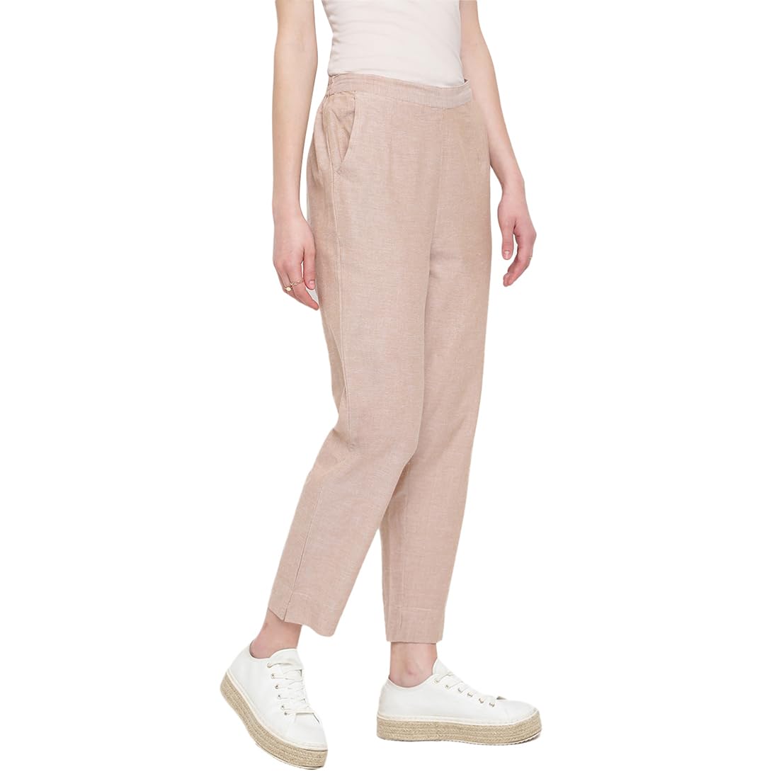 Fabindia WomenS Regular Pants (209061901_Beige