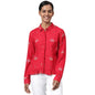 Fabindia WomenS Abstract Relaxed Fit Shirt (200008001_Red