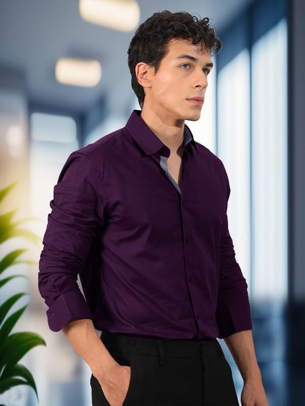 Pinkmint Cotton Soild Combo Men Shirt Formmal Wear Office Wear Regular Fit Shirt
