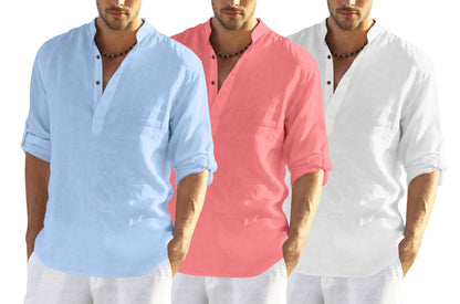 Finivo Fashion MenS Cotton Blend Regular Fit Solid Combo Kurta Shirt Pack Of 3