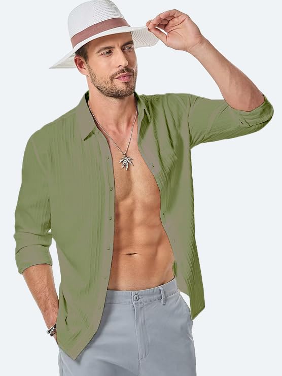 CB-COLEBROOK Linen Shirt for Men | Mens Casual Shirt | Men Stylish Shirt | Men Dress Shirt | Mens Regular Fit | Men Formal Shir