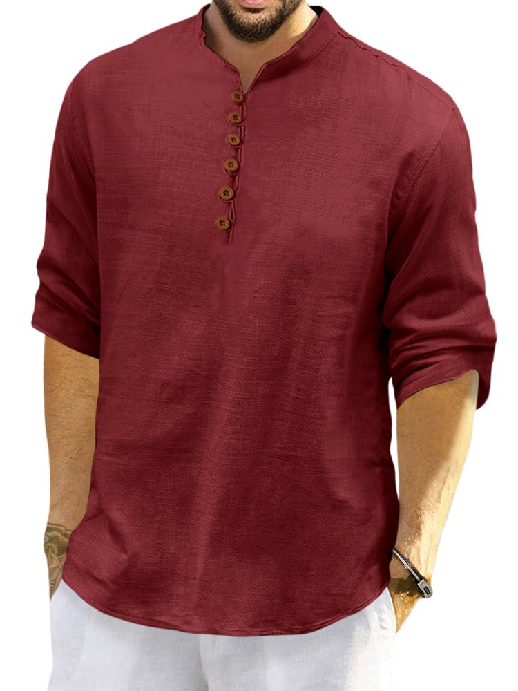 Finivo Fashion MenS Solid Cotton Blend Regular Fit Straight Kurta, Pack Of 1 Maroon