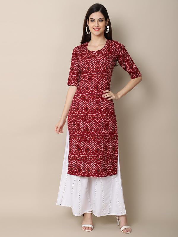 Pinkmint Straight Vibrant Colour Crepe KurtiS For WomenS Ll Fashion Fusion Kurti Ll Summer Kurti (Pack Of 6)