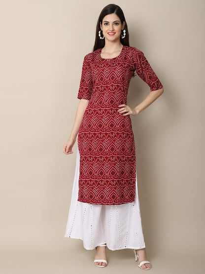 Pinkmint Straight Vibrant Colour Crepe KurtiS For WomenS Ll Fashion Fusion Kurti Ll Summer Kurti (Pack Of 6)
