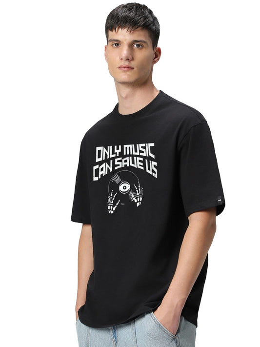 Bewakoof Mens Graphic Print Oversized Fit Half Sleeve Round Neck Pure Cotton T-Shirt_684865_T-Shirt_XL