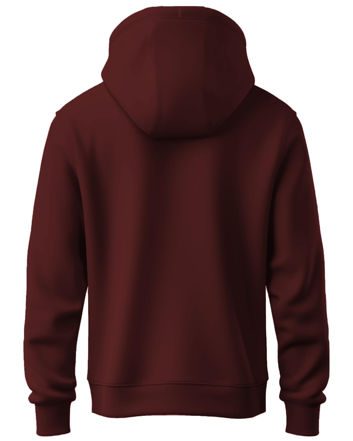 ADRO Mens Cotton Blend Neck Hooded Sweatshirt (H24-BCL-MR_Maroon