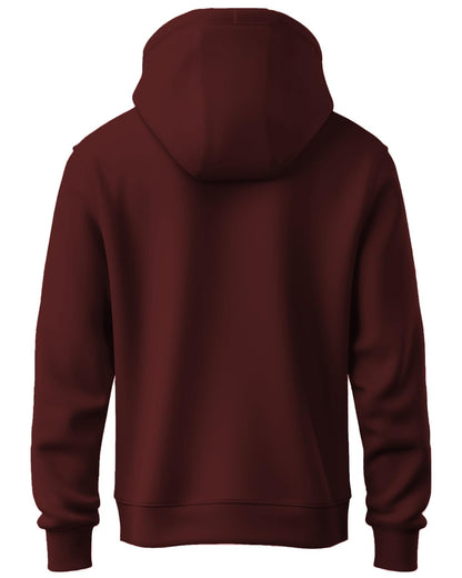 ADRO Mens Cotton Blend Neck Hooded Sweatshirt (H24-BCL-MR_Maroon