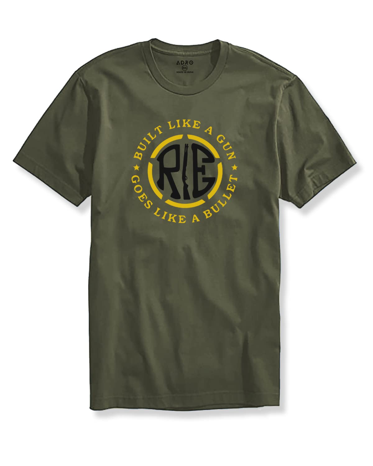 ADRO Built Like a Gun Goes Like a Bullet Mens Printed T-Shirt