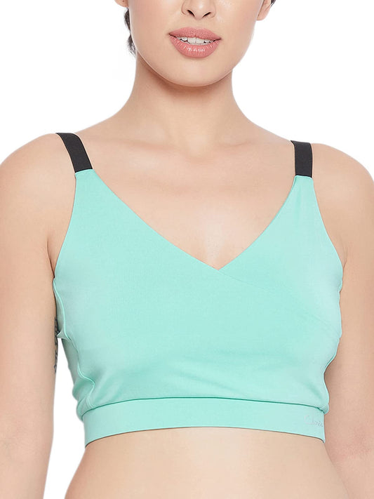 Clovia WomenS Medium Impact Padded Wirefree Sports Bra (Br2267P11_Green_Xl)