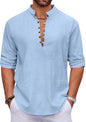 Macsivo MenS Stylish Mandarin Collar Kurta | Casual Ethnic Fusion Shirt For Daily, Party & Travel | Full Sleeves | Cotton Polye
