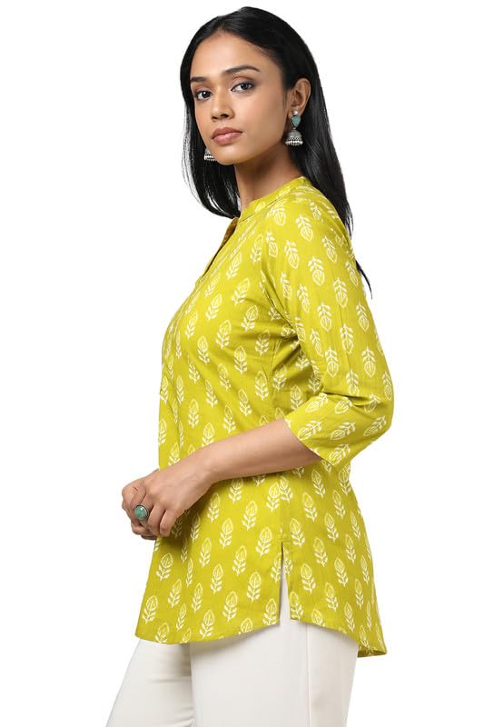 Soch Womens Green Cotton Floral Print Tunic