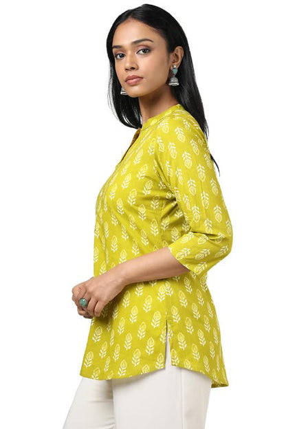 Soch Womens Green Cotton Floral Print Tunic