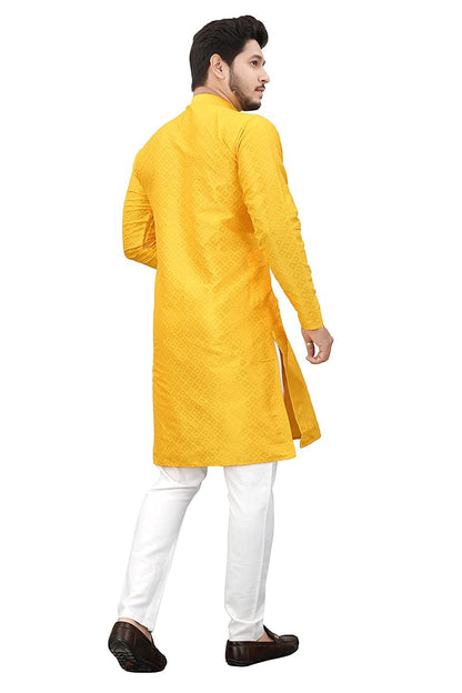 Baghadbillo Mens Cotton Blend Kurta With Mandarin Collar Neck Botton Down Full Sleeves Straight Lenght And Two Side Pockets | Ku