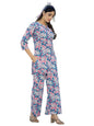 Pinkmint Womens Pure Cotton Co Ord Set l Flower Printed Co Ord Set l Stylish Pocket & 3/4 Sleeve Women Co-ord Set Multicolour