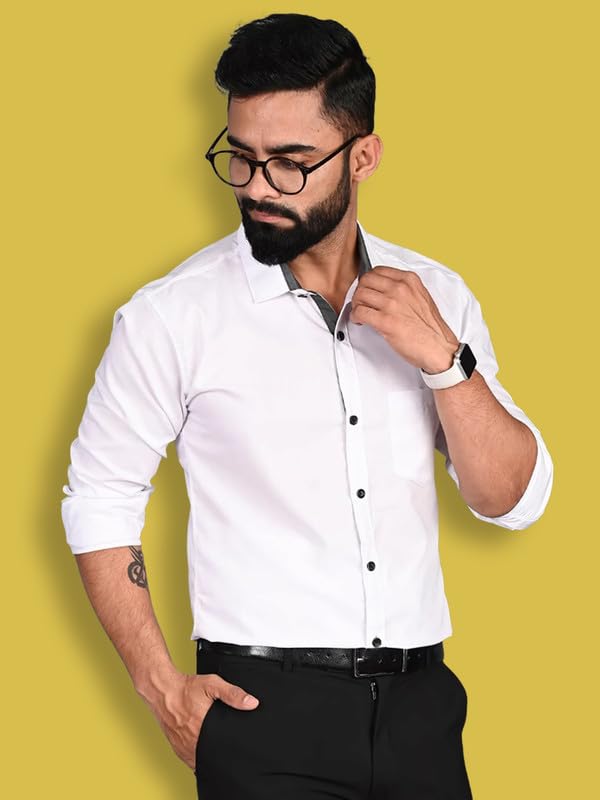 Tee Projekt Solid Shirt for Men | Formal Shirt | Long Sleeve Button-Down Shirt | Home Wear