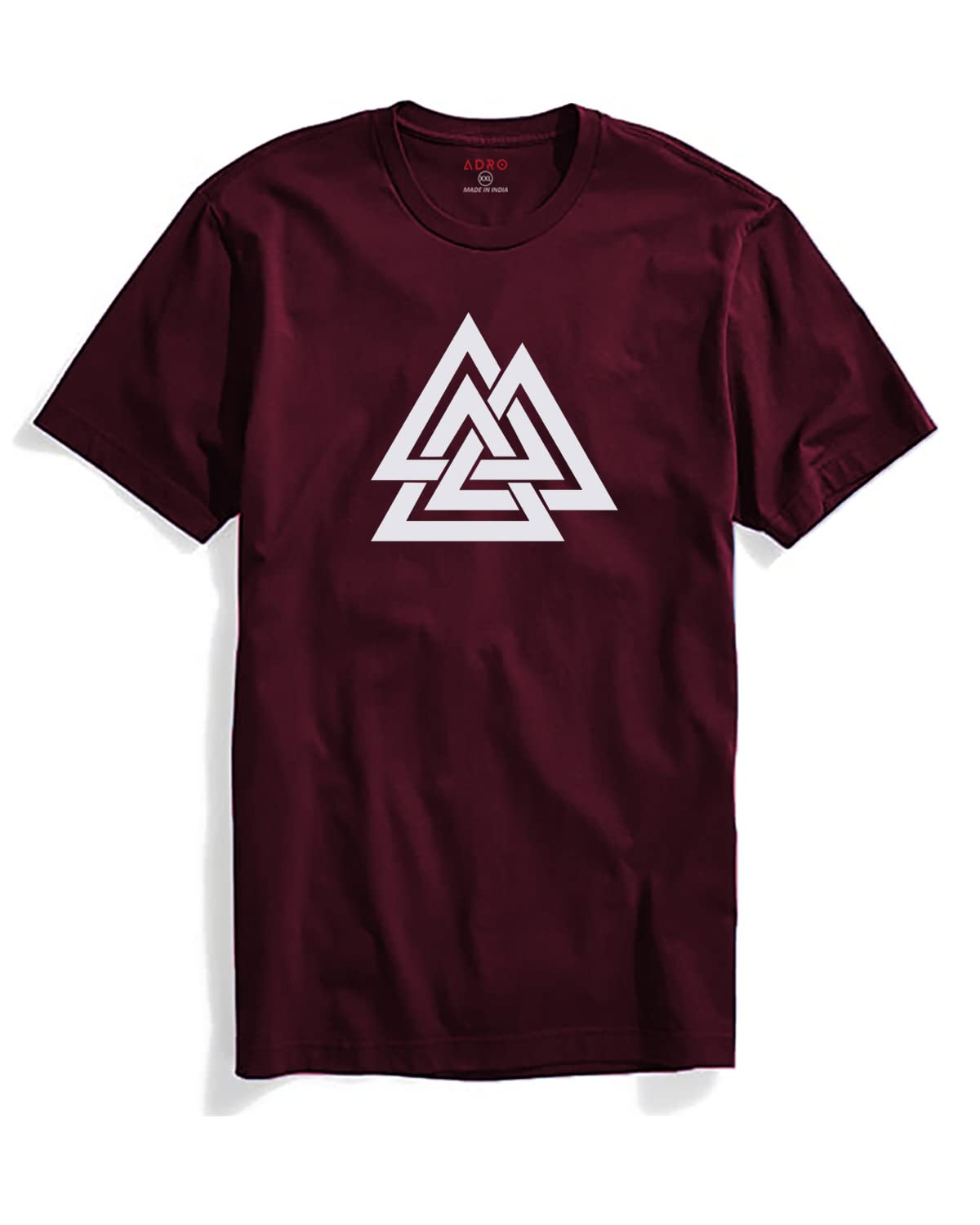 ADRO Triangle Mens Printed T-Shirt (RNR-M-TKT-MR_Maroon)