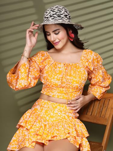 OOMPH! Full Sleeve Crop Top, Orange, mt822