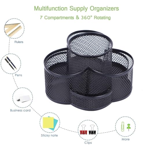 YAJNAS Bileder Metal Stationery Items Organizer for Office and Home Table Top Pen Pencil Holder | Desk Organiser Or Study, Makeu