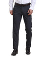 Turtle Men Polyviscose Spandex Slim Fit Solid Flat Front Dark Grey Trouser Trouser