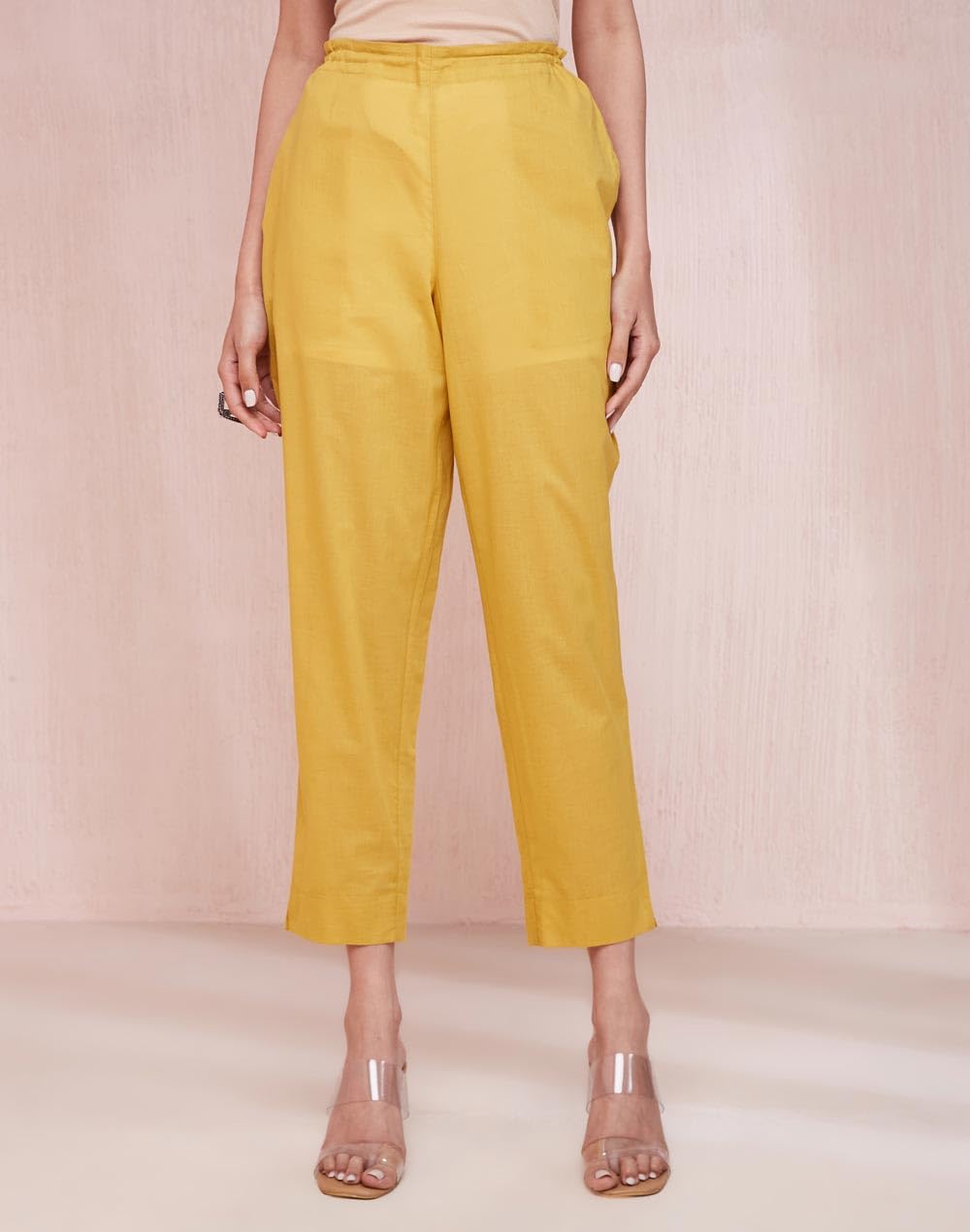 Fabindia WomenS Regular Pant (2124217Mustard_Mustard