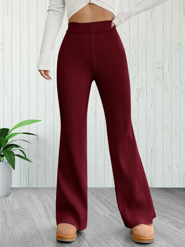 Tee Projekt Regular Fit Trousers for Women| Korean Trousers for Women Maroon-Black