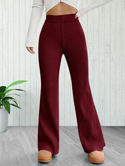Tee Projekt Regular Fit Trousers for Women| Korean Trousers for Women Maroon-Black