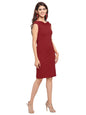 Shasmi WomenS Comfortable Maroon Sweetheart Neck Sleeveless Solid Midi Bodycon Casual Western Stylish Dress For Womens/Midi Dre