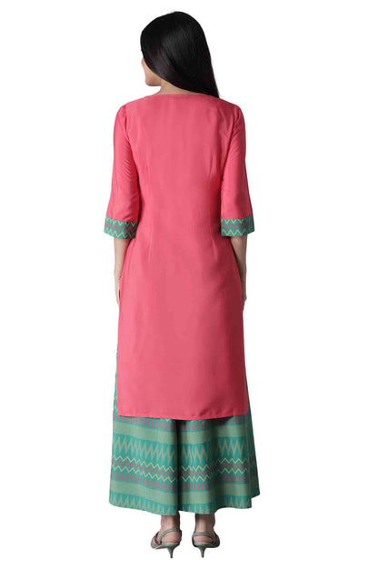 Aurelia Women's Polyester Regular Fit Solid Regular Kurta-Culottes
