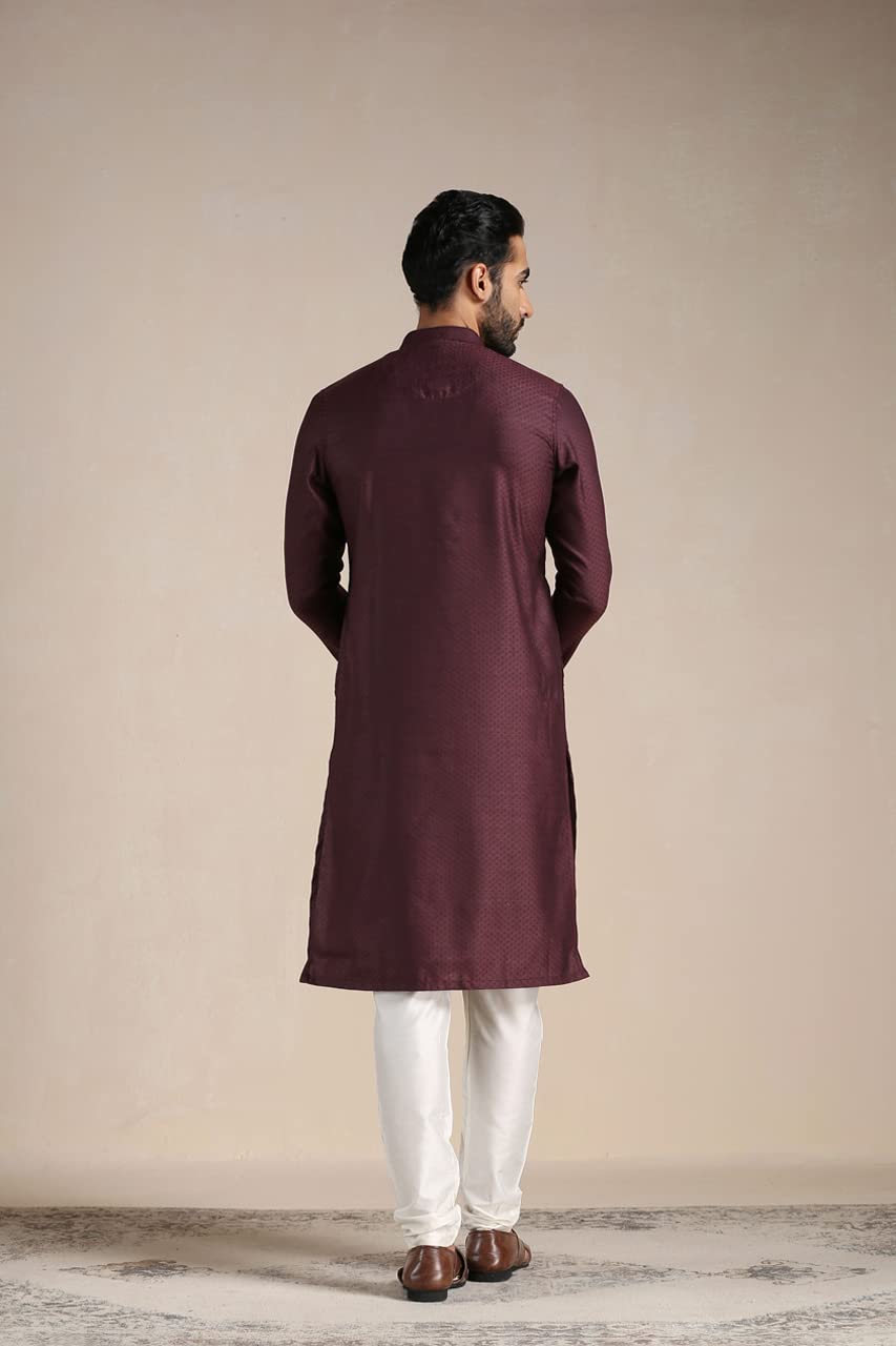 Manyavar Kurta Set For Men, Full Sleeves Mandarin Collar Ethnic MenS Kurta Set For Engagement, Wedding, Party Blended Viscose S