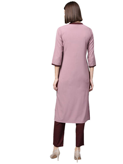 ZIYAA Women's Crepe Solid Regular Kurta