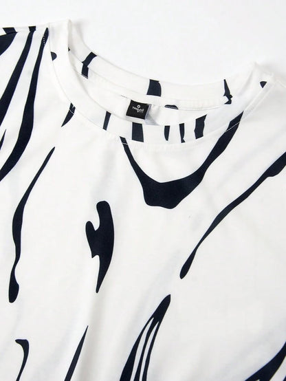 Thalasi Men 100% Cotton Aesthetic Oversized T Shirt For Men - All Over Printed,Loose Fit Round Neck Half Sleeve Oversize Fit Tee