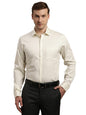 Turtle Men 100% Cotton Slim Fit Cream Solid Formal Shirt
