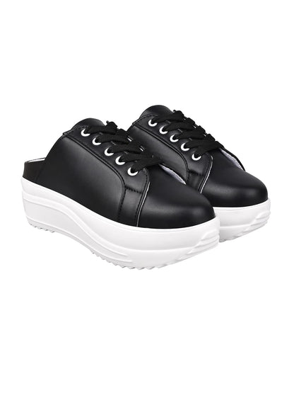 Shoetopia WomenS Slip-On Sneakers | Light Weight & Comfortable With Cushioned Footbed | Stylish Shoe Sneakers For Women Black-E