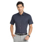 Turtle Men Pure Cotton Dark Blue Printed Regular Fit Formal Shirts