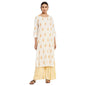 Fabindia Women Cotton Hand Block Print Long Kurta Natural_Xxxl
