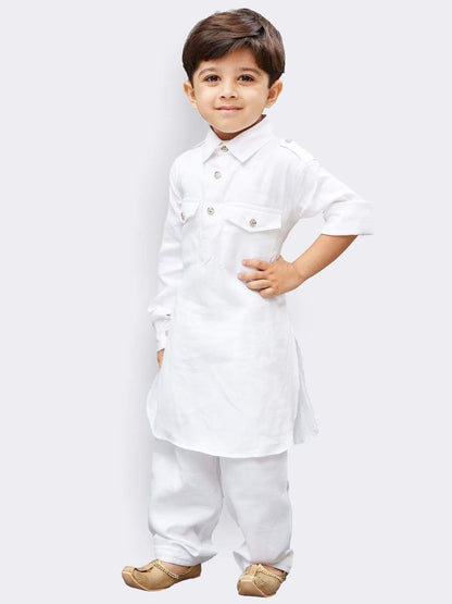 Vastramay Boys Pathani Khan Suit Set  Soft Cotton Fabric With Patiala Pyjama  Perfect For Holi & Eid