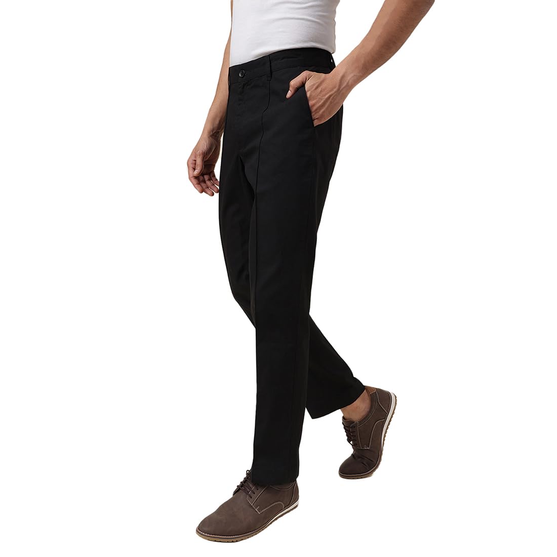 Fabindia MenS Slim Pants (1028303Black_Black