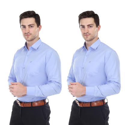Xjarvis Clifton MenS Regular Fit Cotton Blend Plain Shirt  Full Sleeves Casual & Formal Summer Shirt With Pocket Design & Sprea