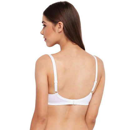 Enamor A042 Side Support Shaper Supima Cotton Everyday Bra - Non-Padded, Wirefree & High Coverage White