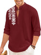 Finivo Fashion MenS Regular Fit Cotton Blend Short Kurta Shirt | Full Sleeve Ethnic Shirt With Mandarin Collar And Button Plack