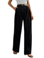 Greciilooks High Waist Cotton Trousers For Women  Flared Parachute Pants With Side Pockets | Casual Travel Cargo Pants Black