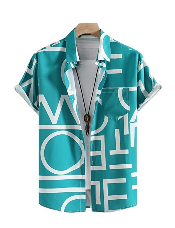LookMark Mens Cotton Blend Casual Beach Wear Shirts | Stylish Printed Shirts for Men | Comfortable Summer Wear | Party, Vacatio