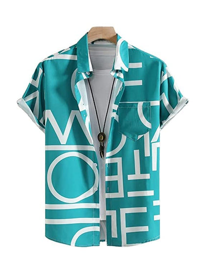 LookMark Mens Cotton Blend Casual Beach Wear Shirts | Stylish Printed Shirts for Men | Comfortable Summer Wear | Party, Vacatio