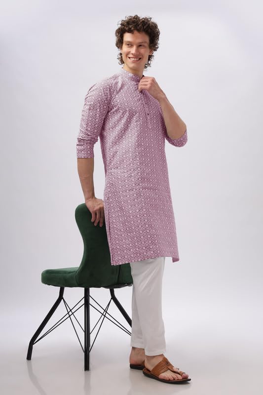 Be Active MenS Cotton Blend Regular Kurta (My0013-Kr 5_Pink