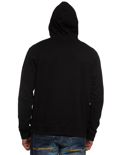 ADRO Men's Cotton Neck Hooded Sweatshirt (H21-M-NWW-BL_Black)
