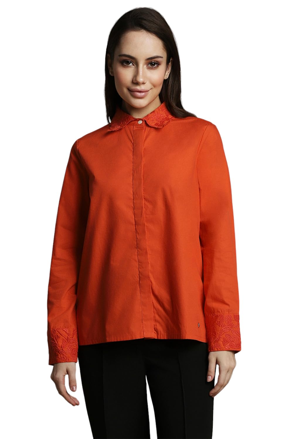 Allen Solly Women Regular Fit Solid Formal Full Sleeve Button-Down Shirt