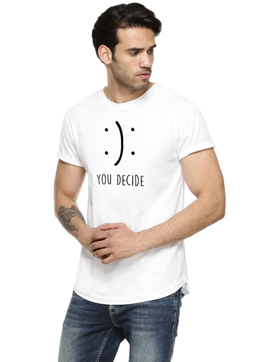 ADRO You Decide Mens Printed T-Shirts (RNR-M-DEC-WH_White)