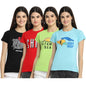 Preneum Womens Cotton Regular Fit Latest Graphic Stylish Printed Short Sleeves Casual T-Shirt || Trendy Designs & Stylish (Pack