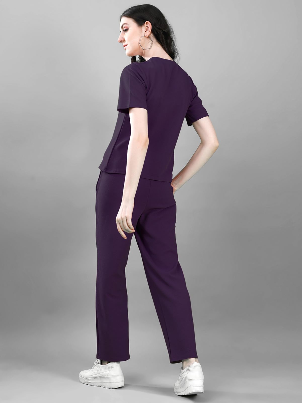 Selvia Womens Co-ords Set|Lycra Top and Trouser Set|Casual Co-ords Set for Women|Two Piece Co-ord Set|Top & Pant Set(707CTK1166